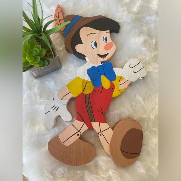 Vintage Wooden Pinocchio Wall Hanging Decoration